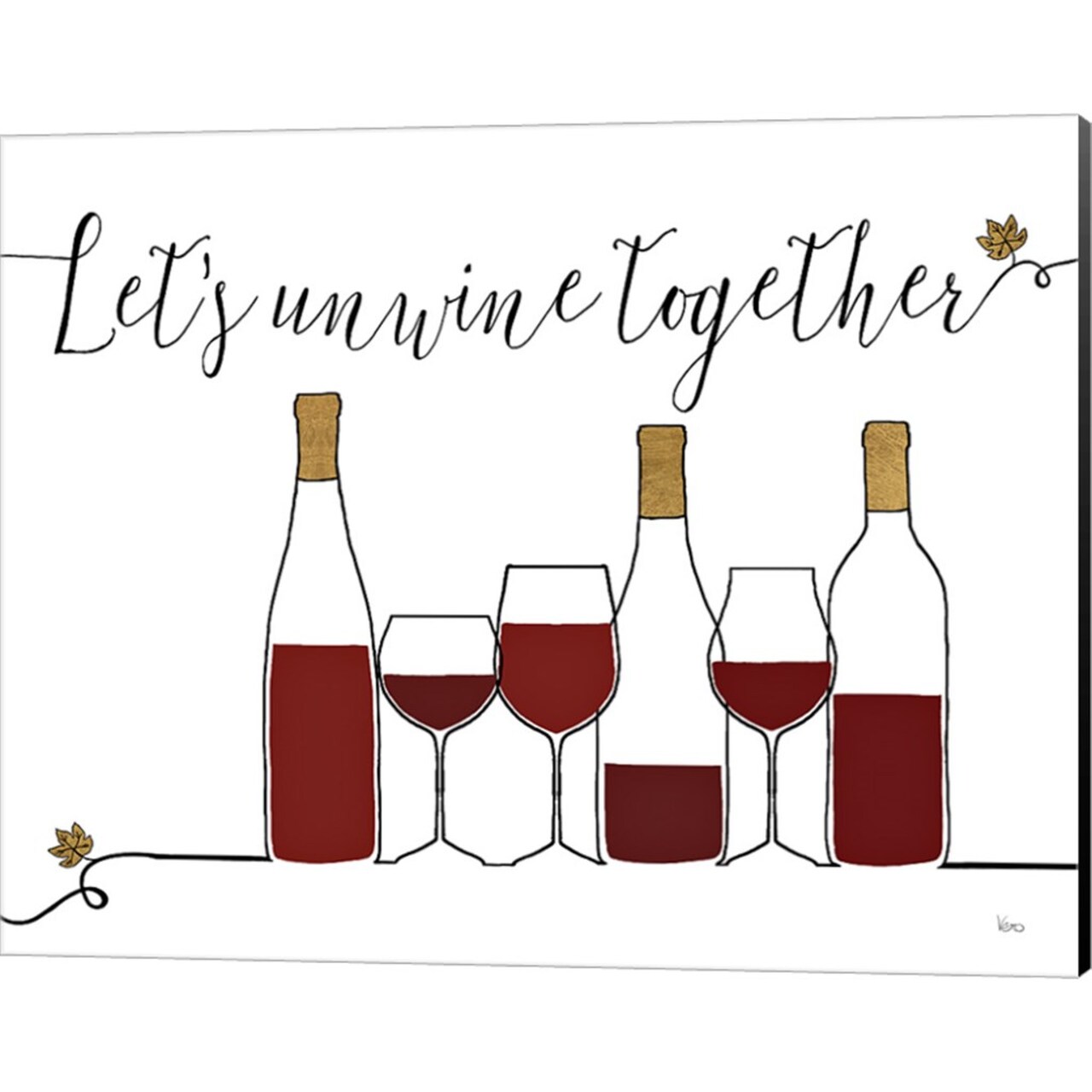 Underlined Wine X by Veronique Charron 20" x 16" Canvas Wall Art